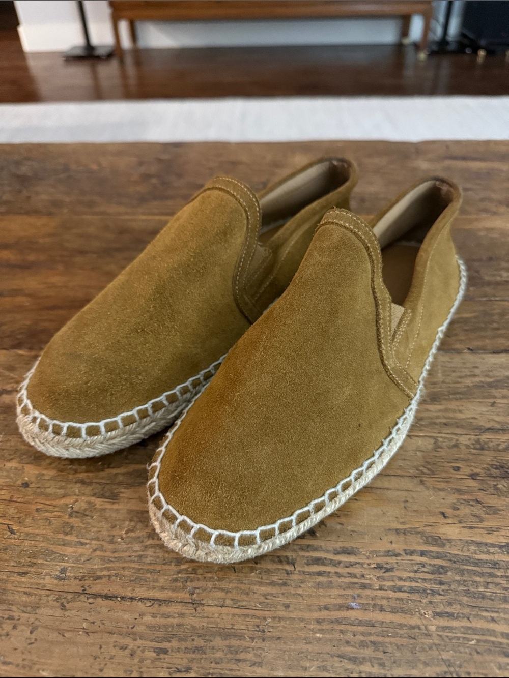 MNG Mango Brown Suede Slip On Espadrille Shoes Size 42